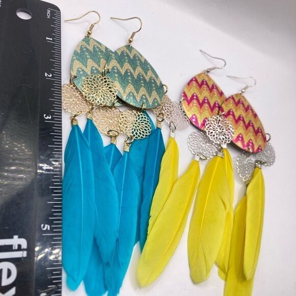 Women’s Fashion Feather Drop Earrings - Picture 6 of 6
